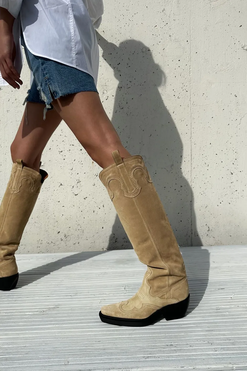 Hot Cph286 Suede Frauen Westernstiefel